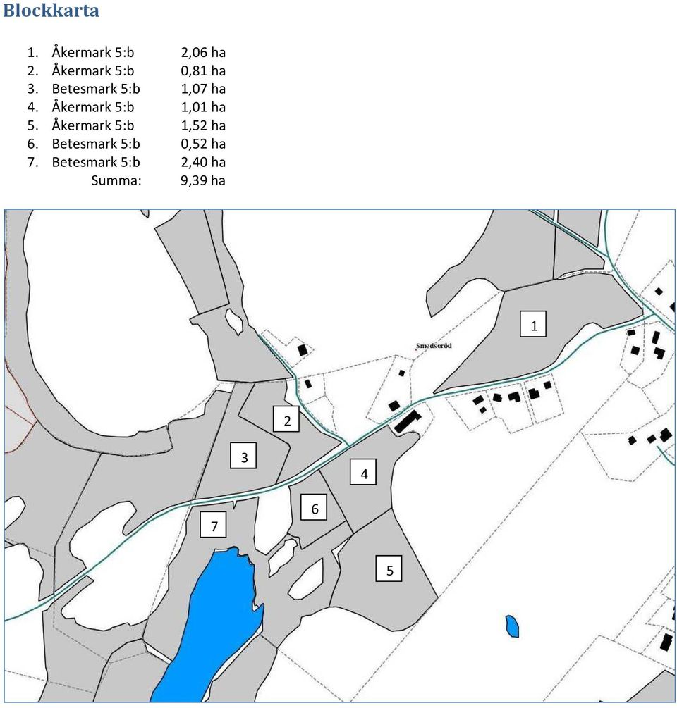 Åkermark 5:b 1,01 ha 5. Åkermark 5:b 1,52 ha 6.