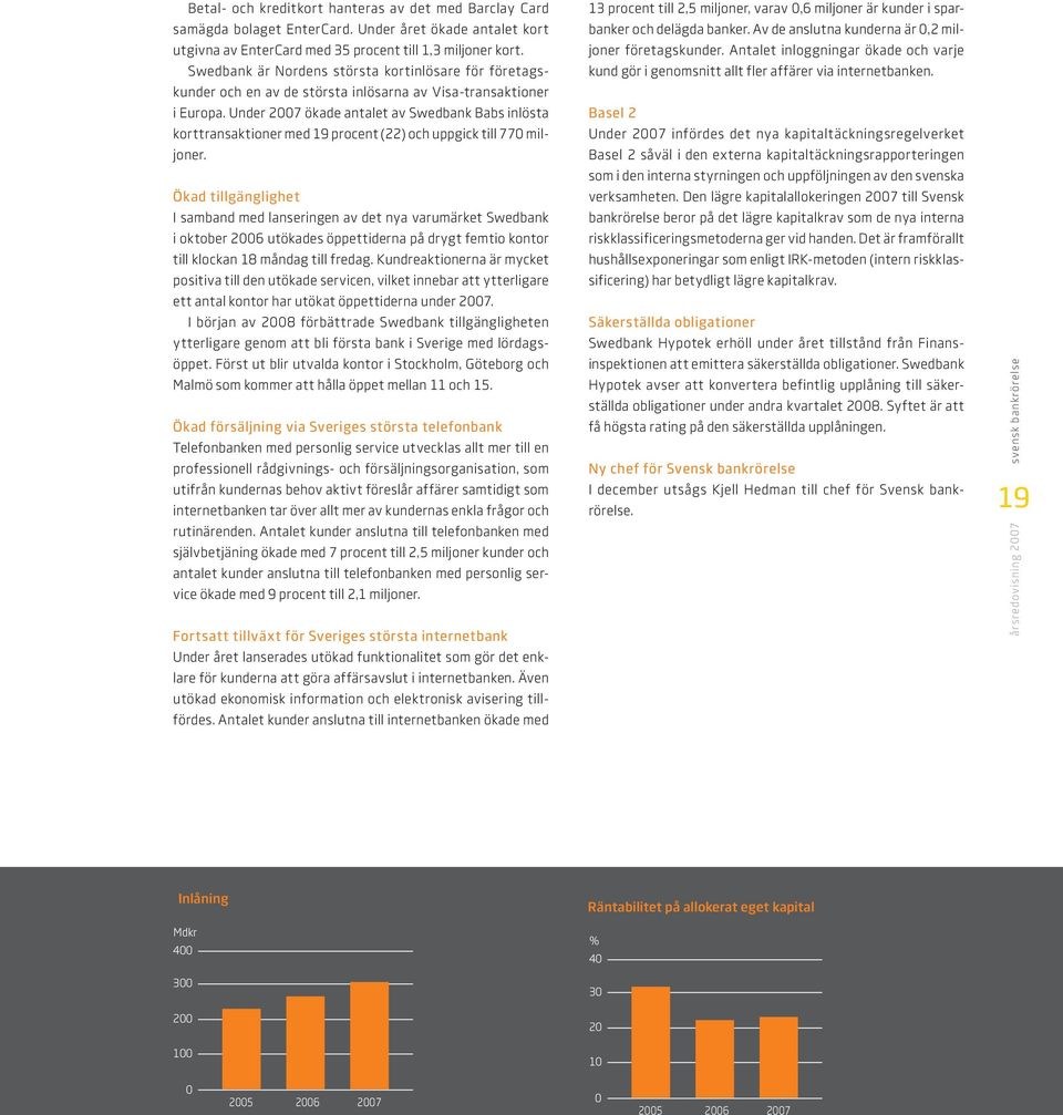 Under 7 ökade antalet av Swedbank Babs inlösta korttransaktioner med 19 procent () och uppgick till 77 miljoner.