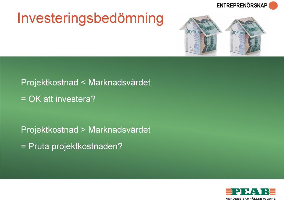 Marknadsvärdet = OK att investera?