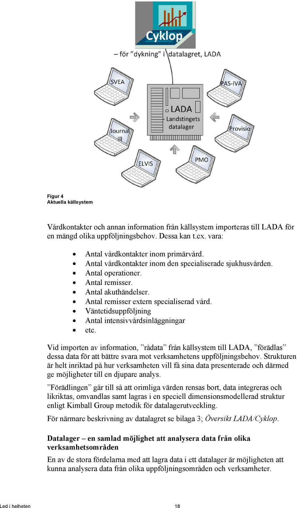 Väntetidsuppföljning Antal intensivvårdsinläggningar etc. Vid importen av information, rådata från källsystem till LADA, förädlas dessa data för att bättre svara mot verksamhetens uppföljningsbehov.