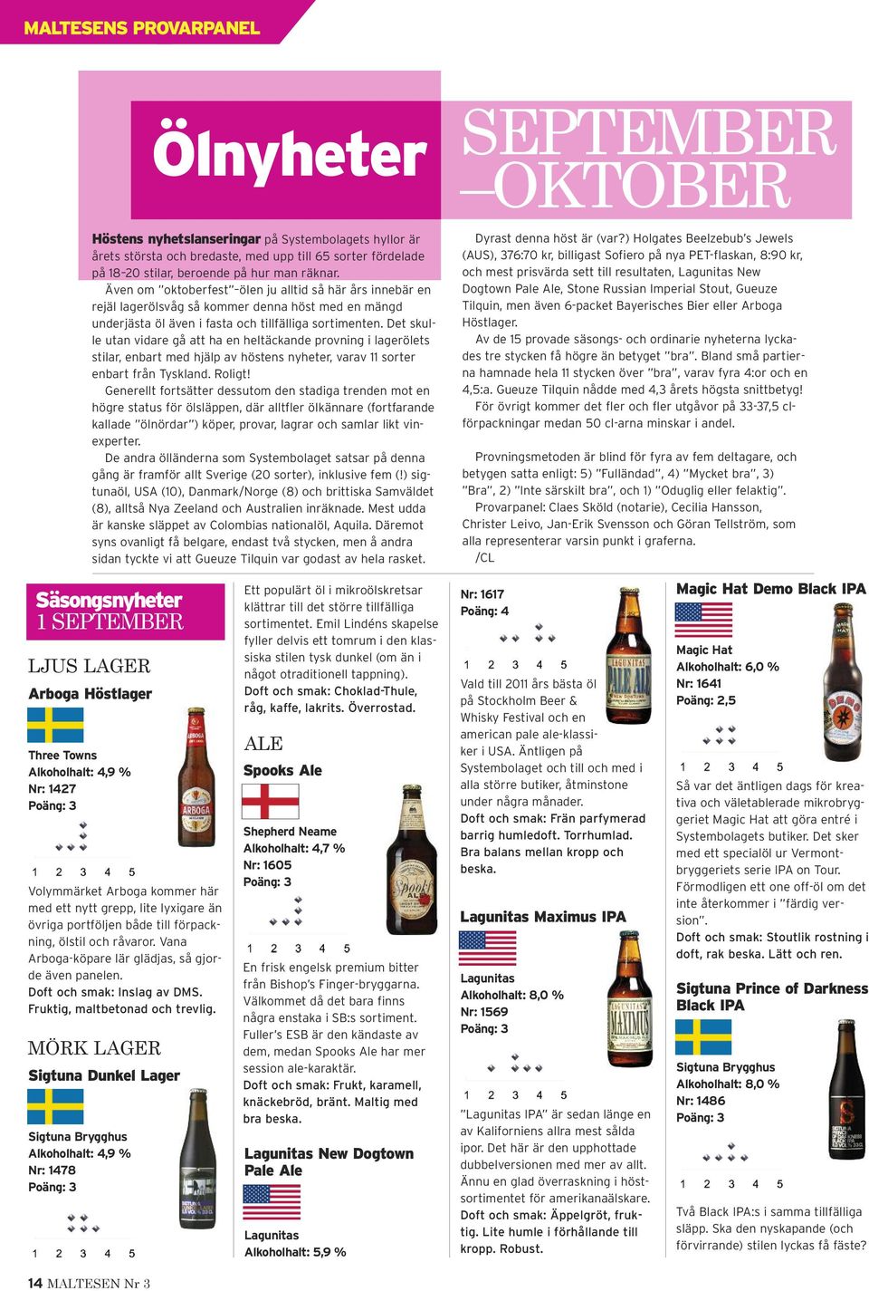 Det skulle utan vidare gå att ha en heltäckande provning i lagerölets stilar, enbart med hjälp av höstens nyheter, varav 11 sorter enbart från Tyskland. Roligt!