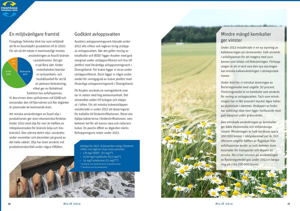 Under vinterhalvåret blandar vi verksamhets- och hushållsavfall för att få en jämnare förbränning, vilket ger en förbättrad funktion hos avfallspannan.