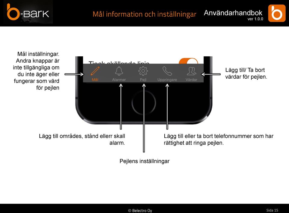 för pejlen Lägg till/ Ta bort värdar för pejlen.