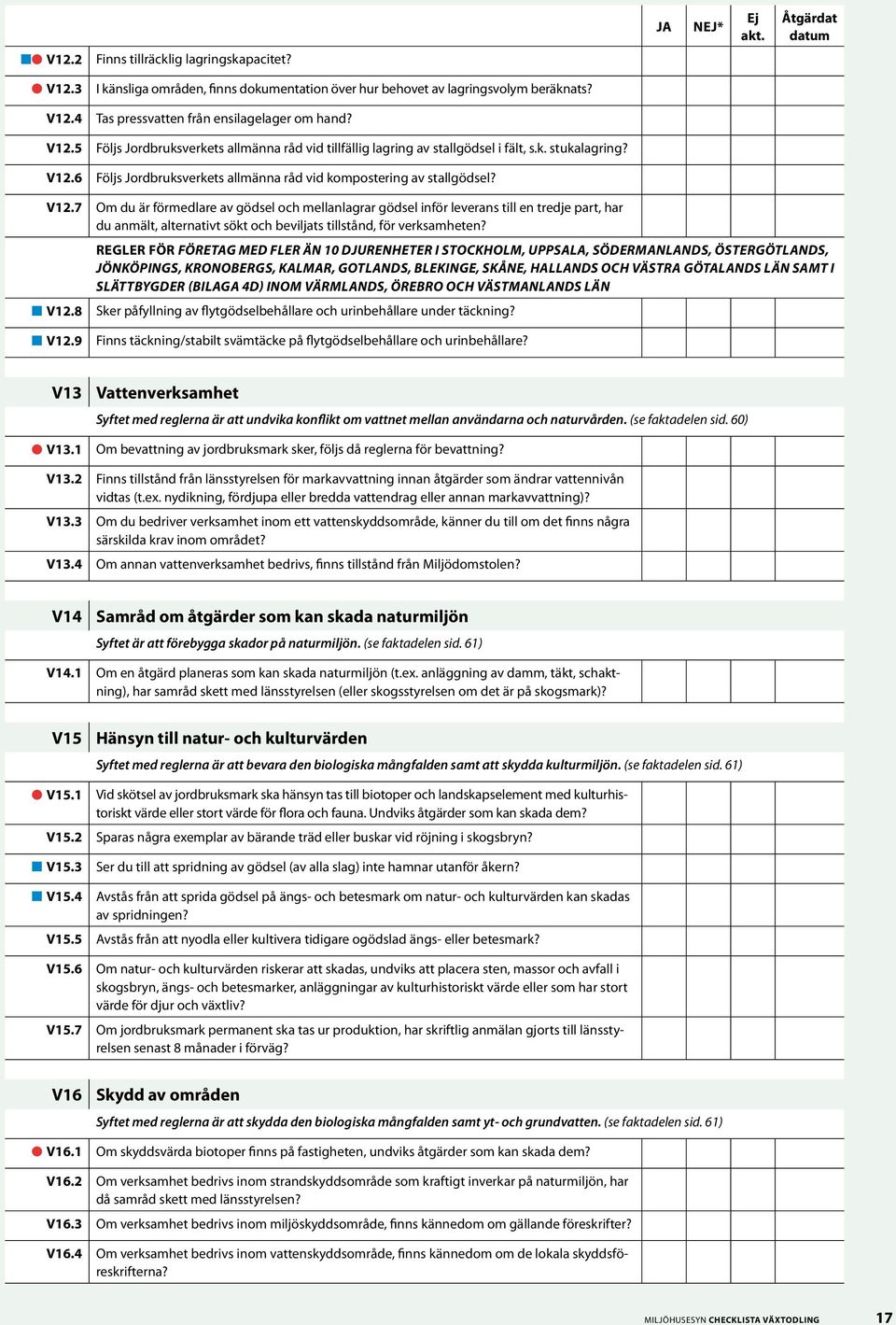 6 Följs Jordbruksverkets allmänna råd vid kompostering av stallgödsel? V12.