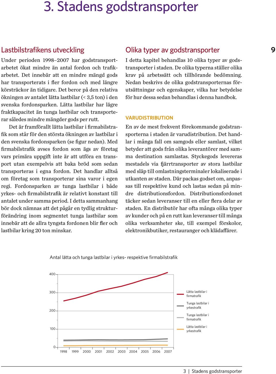 Det beror på den relativa ökningen av antalet lätta lastbilar (< 3,5 ton) i den svenska fordonsparken.