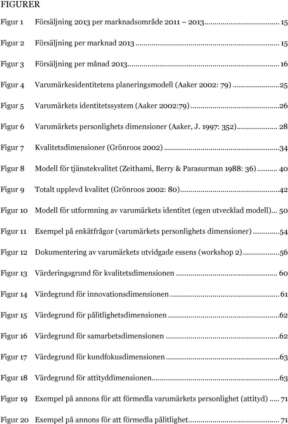 1997: 352)... 28 Figur 7 Kvalitetsdimensioner (Grönroos 2002)... 34 Figur 8 Modell för tjänstekvalitet (Zeithami, Berry & Parasurman 1988: 36)... 40 Figur 9 Totalt upplevd kvalitet (Grönroos 2002: 80).