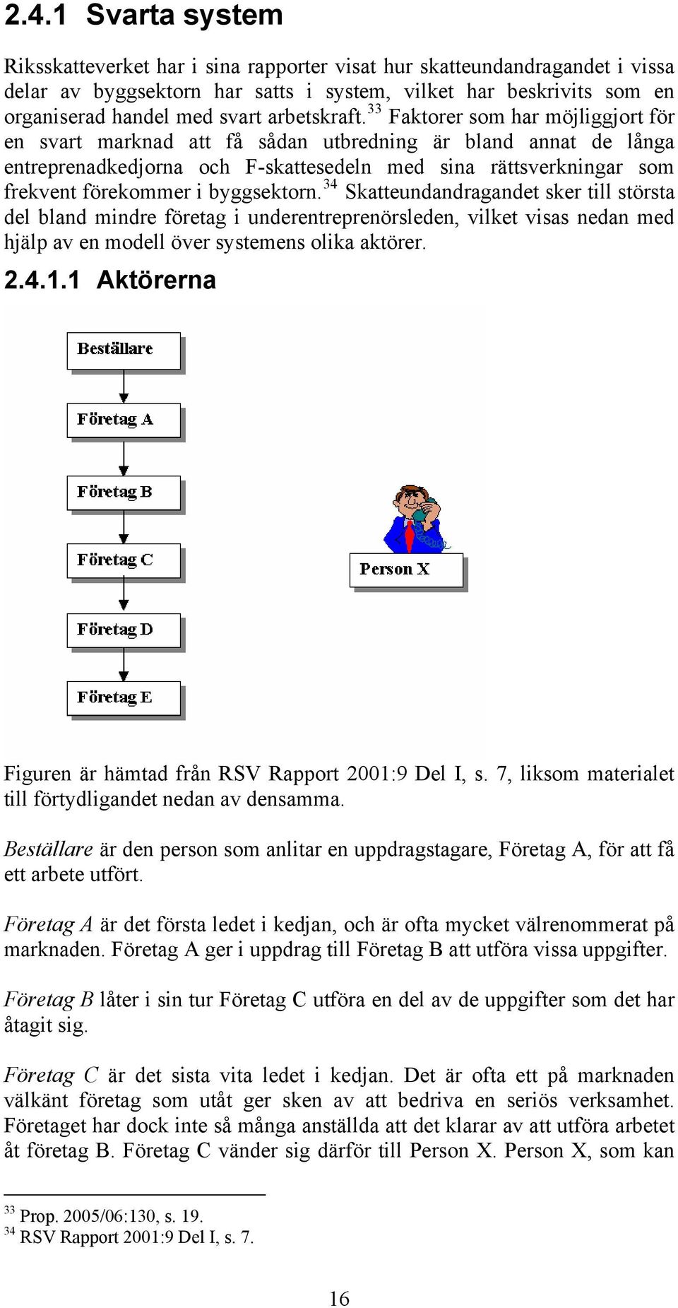 33 Faktorer som har möjliggjort för en svart marknad att få sådan utbredning är bland annat de långa entreprenadkedjorna och F-skattesedeln med sina rättsverkningar som frekvent förekommer i