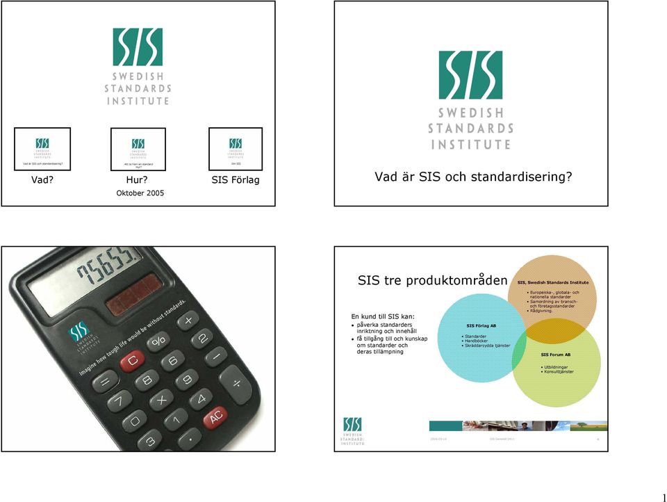 inriktning och innehåll få tillgång till och kunskap om standarder och deras tillämpning SIS Förlag AB Standarder