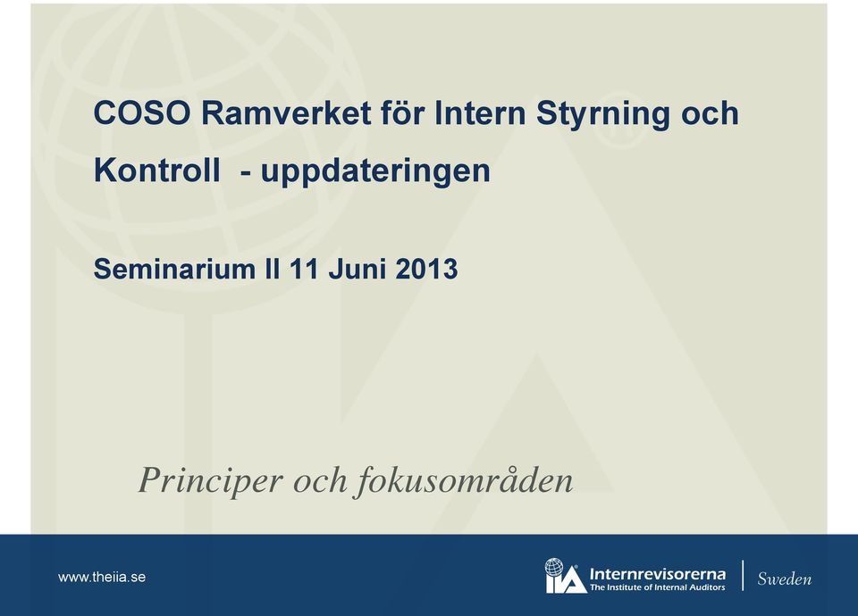 uppdateringen Seminarium II