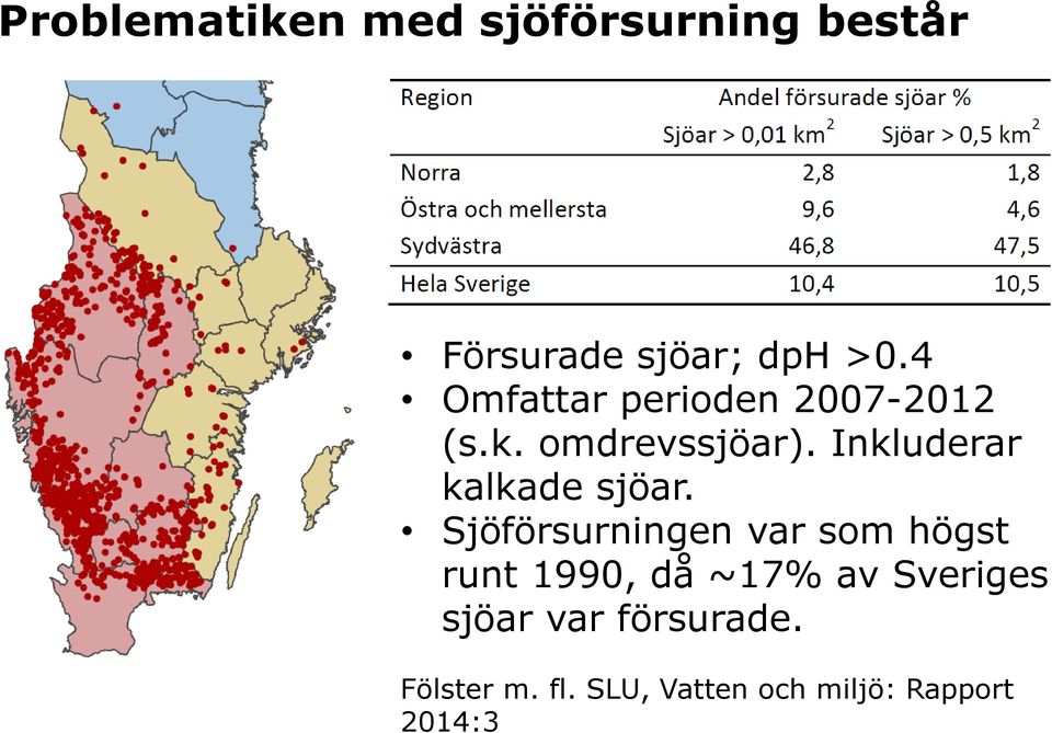 Inkluderar kalkade sjöar.