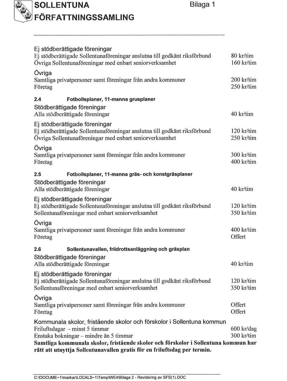 6 Sollentunavallen, friidrottsanläggning och gräsplan Sollentunaföreningar med enbart seniorverksamhet Kommunala skolor, fristående skolor och förskolor i Sollentuna kommun Friluftsdagar - minst 5