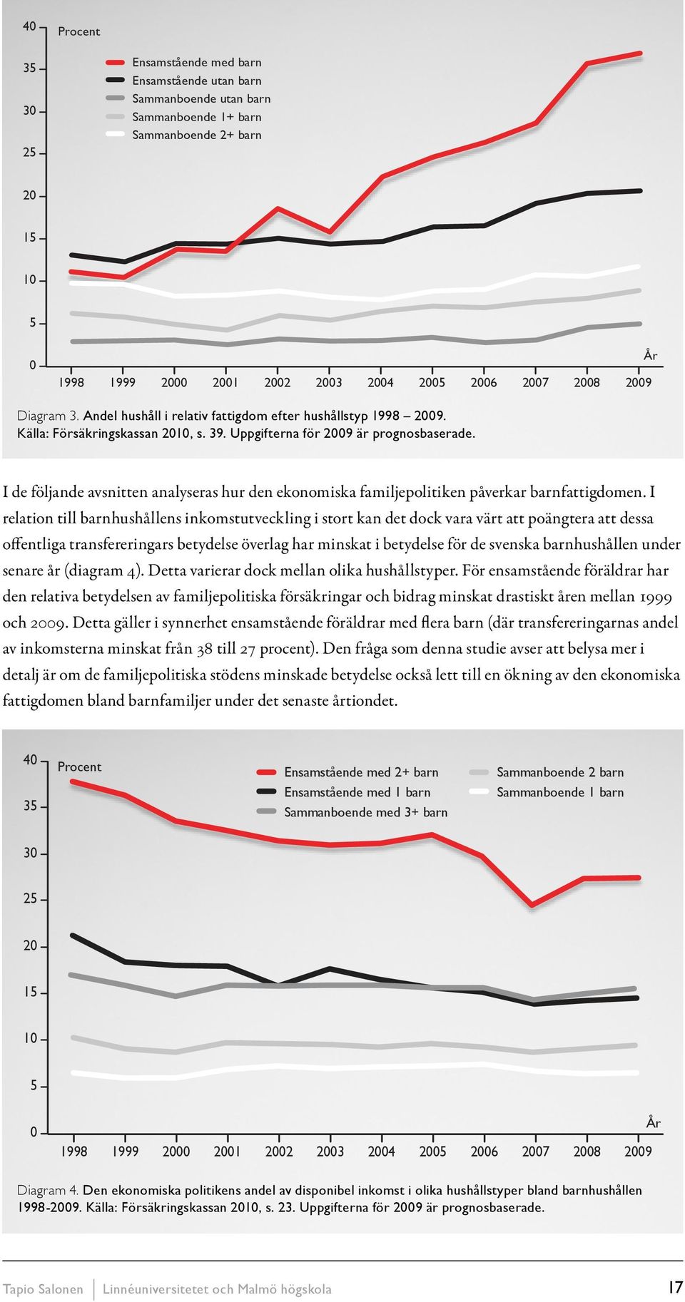 I de följande avsnitten analyseras hur den ekonomiska familjepolitiken påverkar barnfattigdomen.