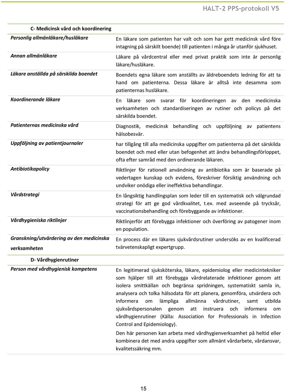 Boendets egna läkare som anställts av äldreboendets ledning för att ta hand om patienterna. Dessa läkare är alltså inte desamma som patienternas husläkare.