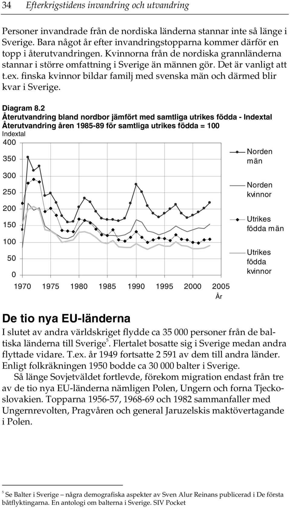 finska bildar familj med svenska och därmed blir kvar i Sverige. Diagram 8.