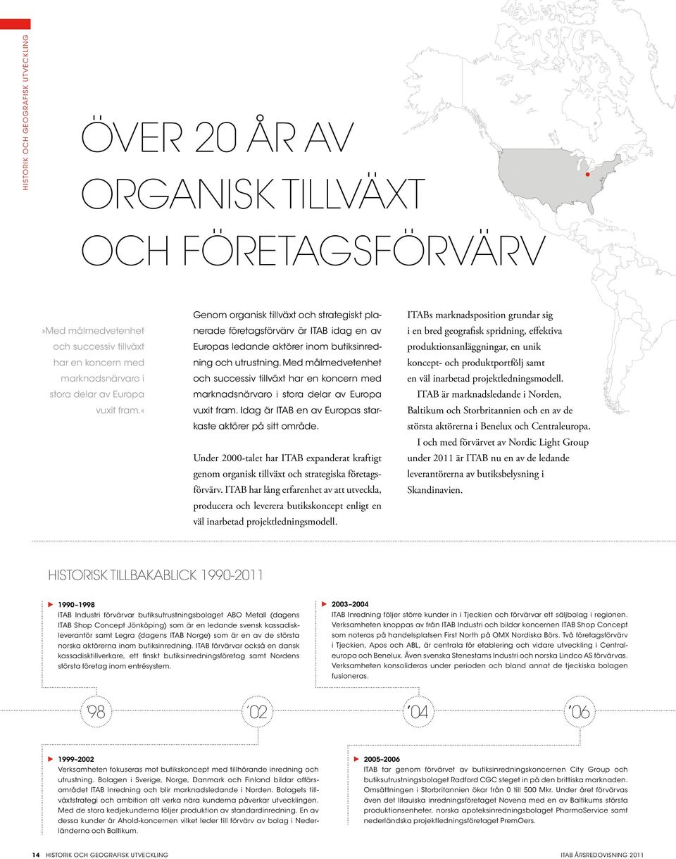 Med målmedvetenhet och successiv tillväxt har en koncern med marknadsnärvaro i stora delar av Europa vuxit fram. Idag är ITAB en av Europas starkaste aktörer på sitt område.