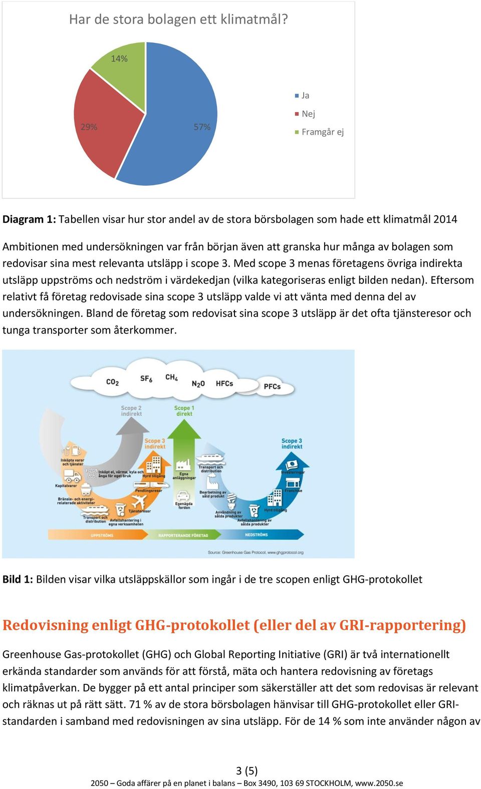 bolagen som redovisar sina mest relevanta utsläpp i scope 3. Med scope 3 menas företagens övriga indirekta utsläpp uppströms och nedström i värdekedjan (vilka kategoriseras enligt bilden nedan).