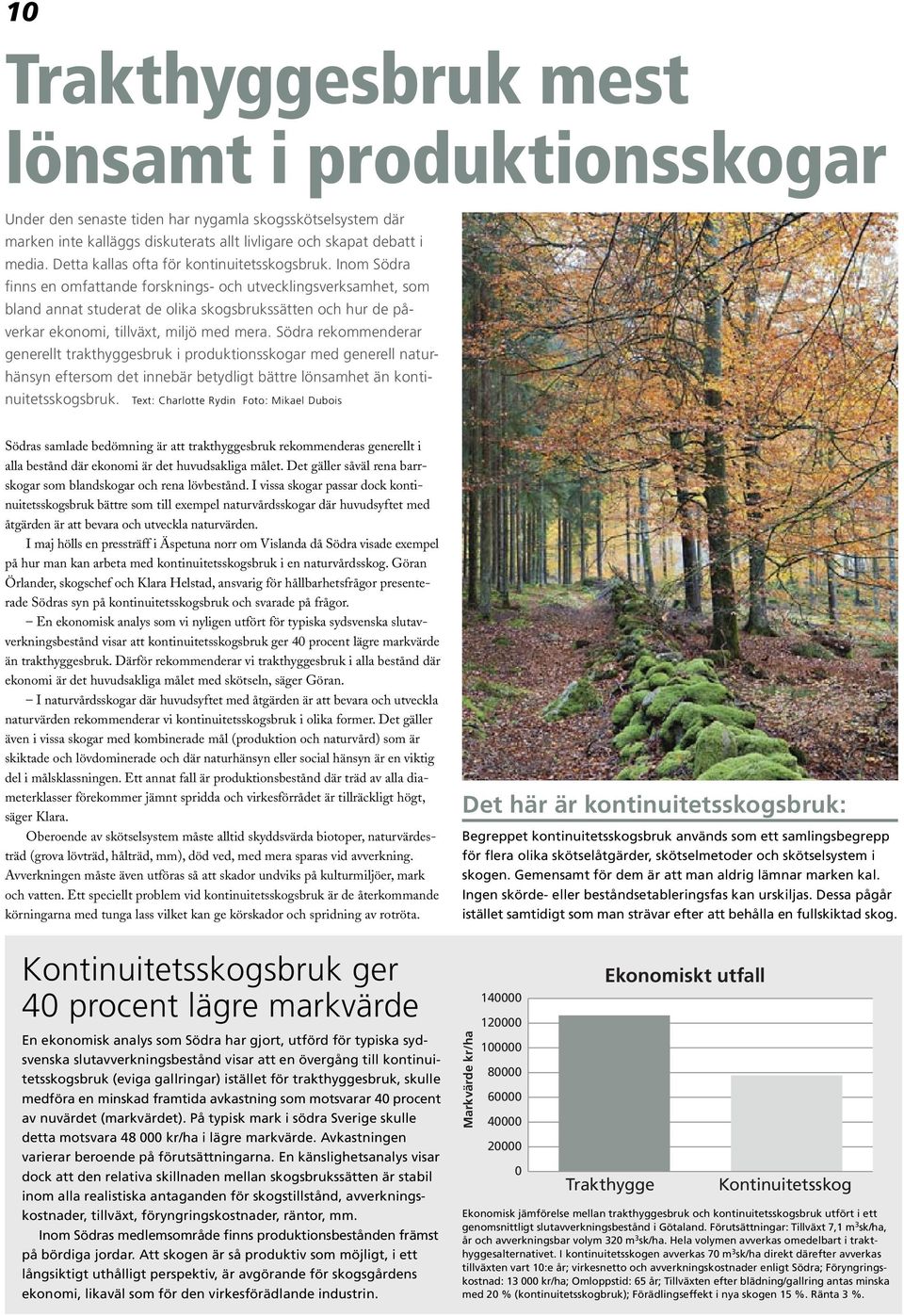 Inom Södra finns en omfattande forsknings- och utvecklingsverksamhet, som bland annat studerat de olika skogsbrukssätten och hur de påverkar ekonomi, tillväxt, miljö med mera.