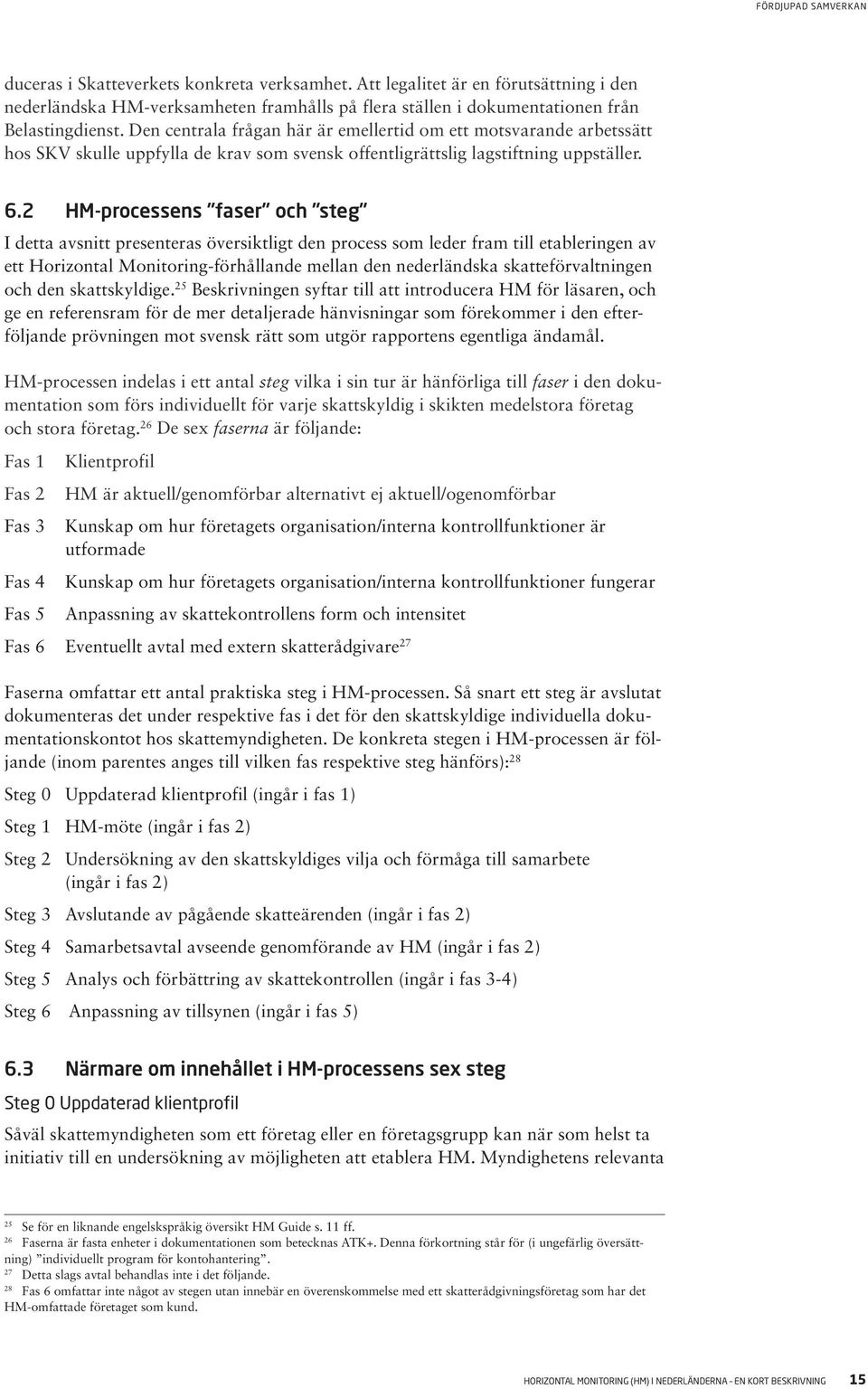 2 HM-processens faser och steg I detta avsnitt presenteras översiktligt den process som leder fram till etableringen av ett Horizontal Monitoring-förhållande mellan den nederländska