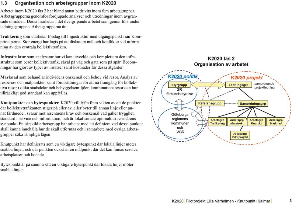 Arbetsgrupperna är: Trafikering som utarbetar förslag till linjestruktur med utgångspunkt från Komprinciperna.