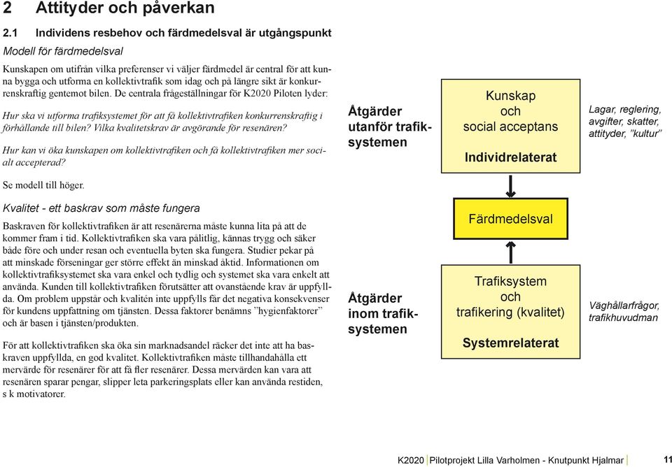 kollektivtrafik som idag och på längre sikt är konkurrenskraftig gentemot bilen.