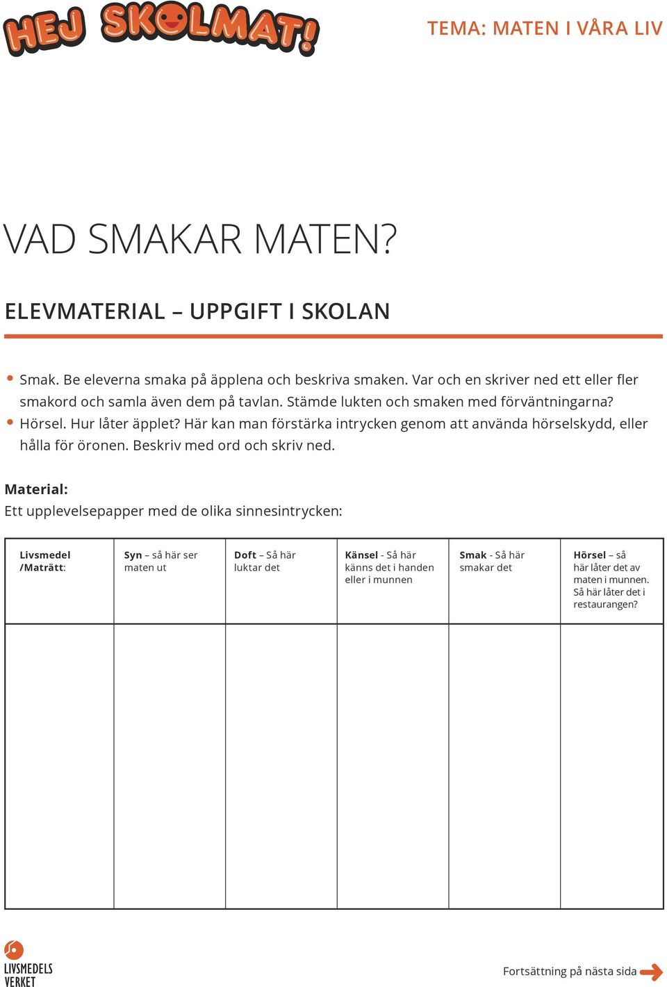 Här kan man förstärka intrycken genom att använda hörselskydd, eller hålla för öronen. Beskriv med ord och skriv ned.