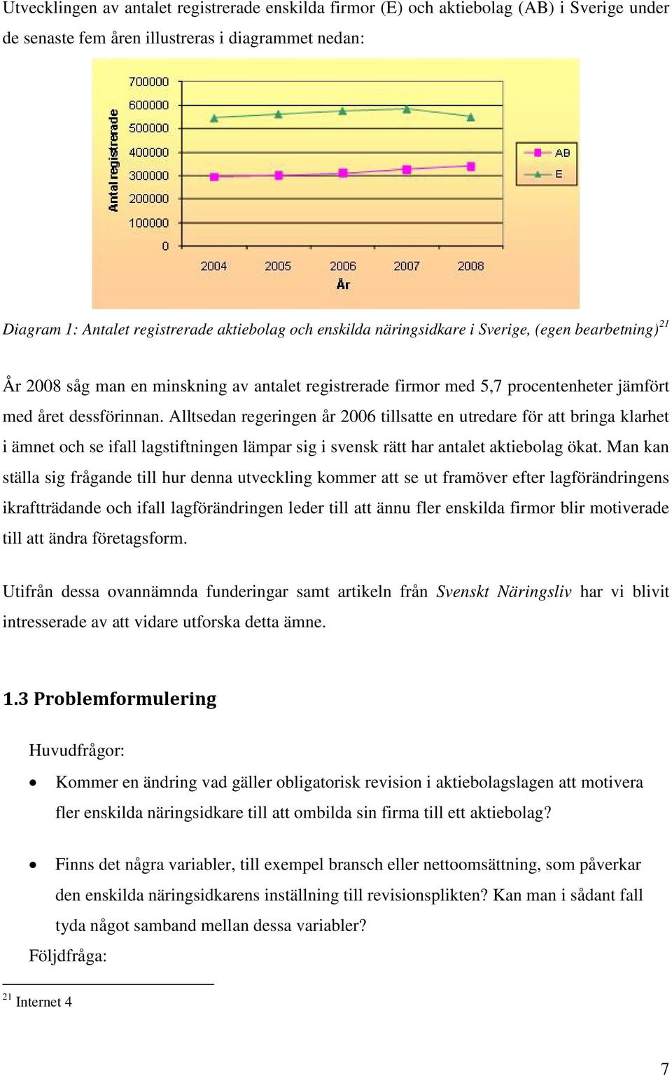 Alltsedan regeringen år 2006 tillsatte en utredare för att bringa klarhet i ämnet och se ifall lagstiftningen lämpar sig i svensk rätt har antalet aktiebolag ökat.