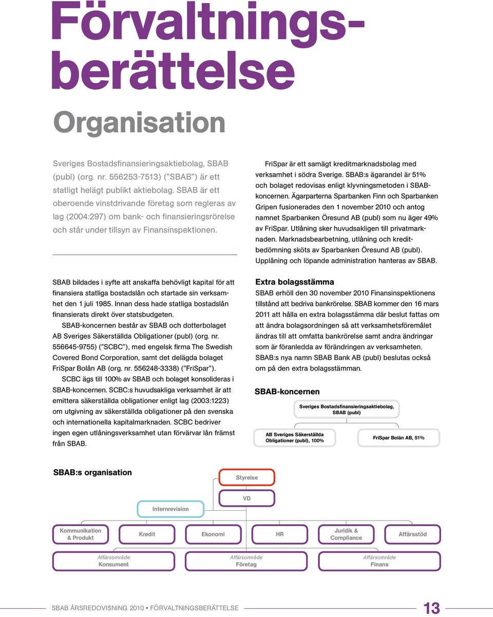 FriSpar är ett samägt kreditmarknadsbolag med verk samhet i södra Sverige. SBAB:s ägarandel är 51% och bolaget redovisas enligt klyvningsmetoden i SBABkoncernen.