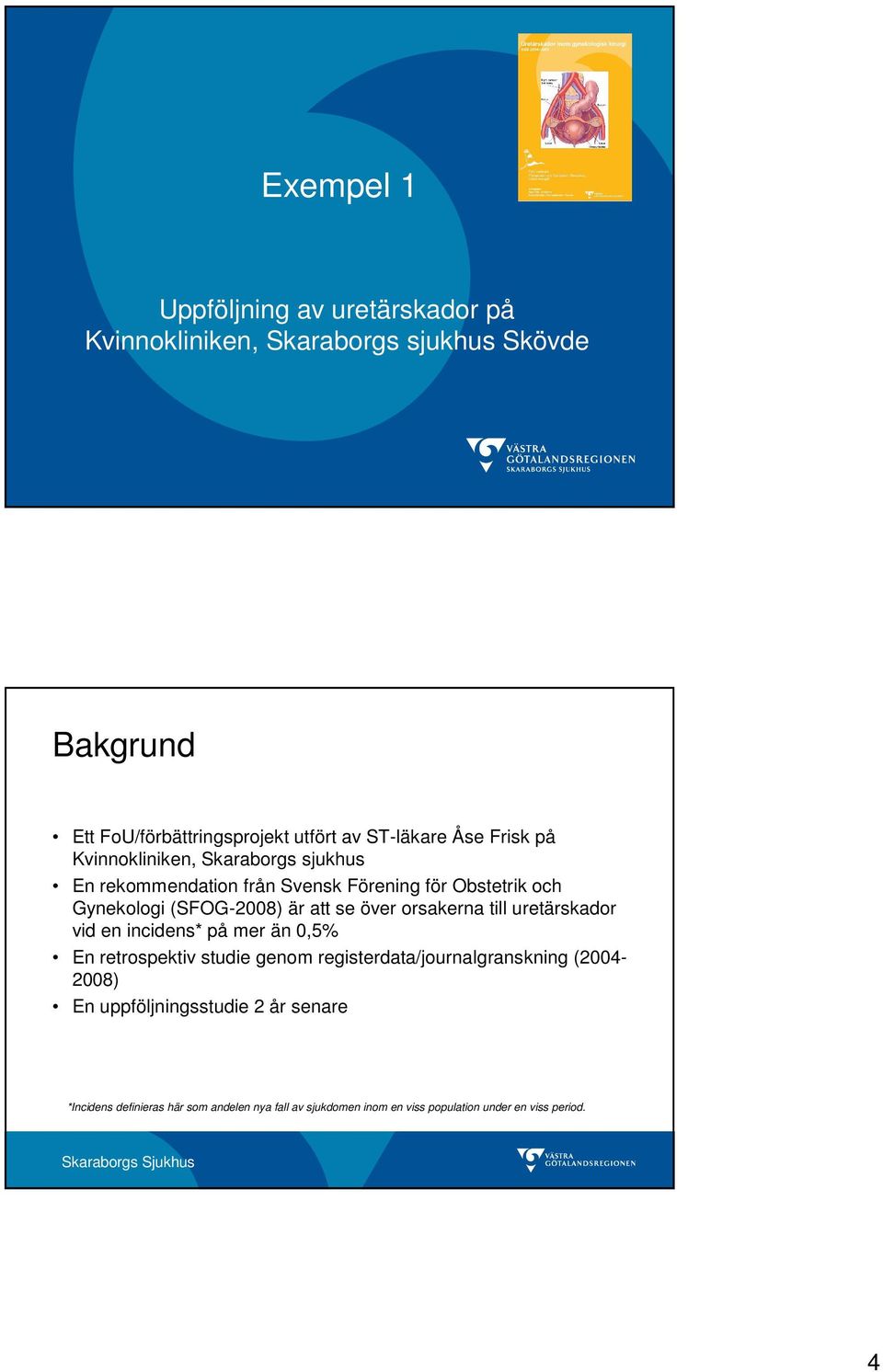 är att se över orsakerna till uretärskador vid en incidens* på mer än,5% En retrospektiv studie genom registerdata/journalgranskning