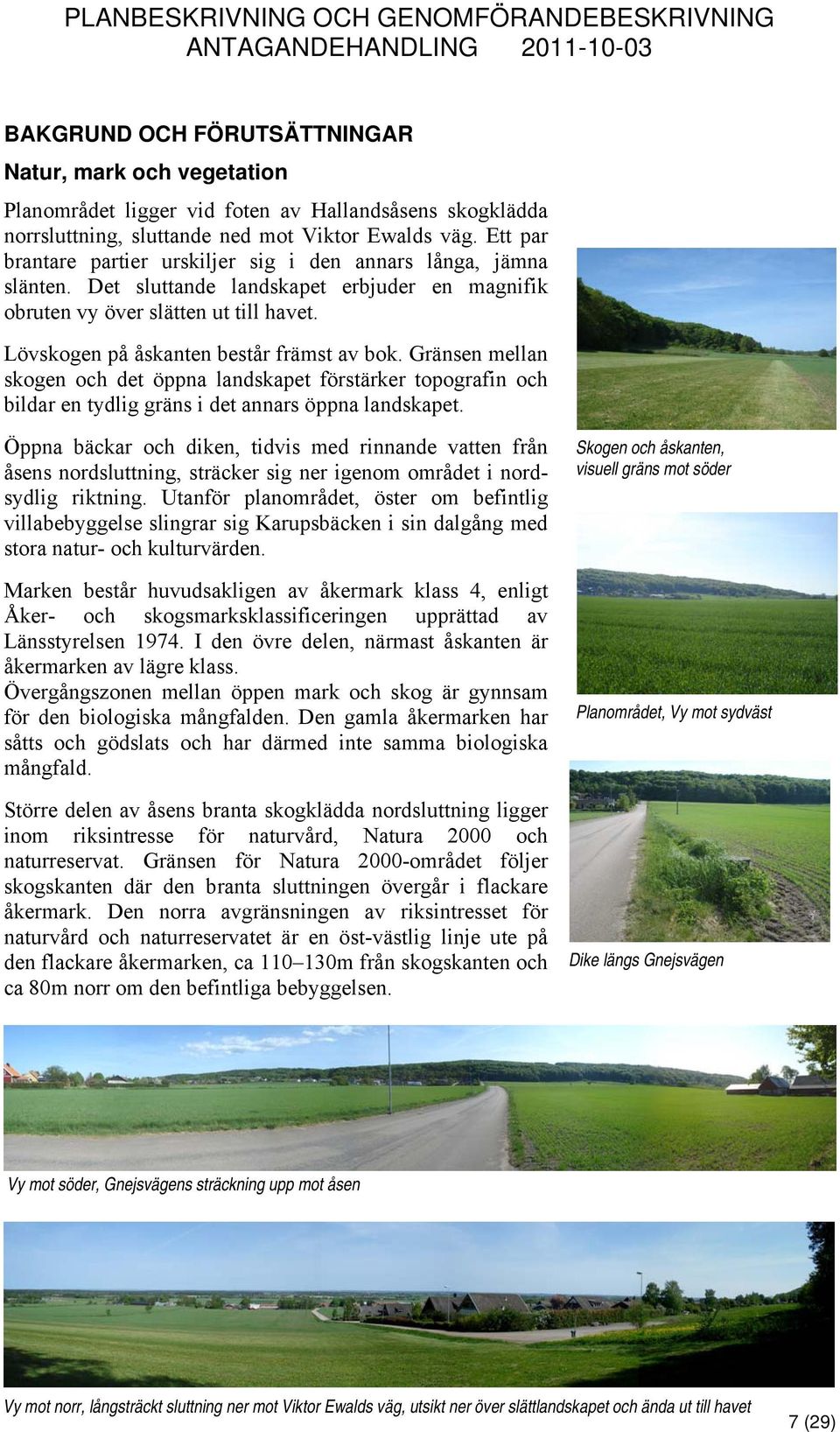 Lövskogen på åskanten består främst av bok. Gränsen mellan skogen och det öppna landskapet förstärker topografin och bildar en tydlig gräns i det annars öppna landskapet.