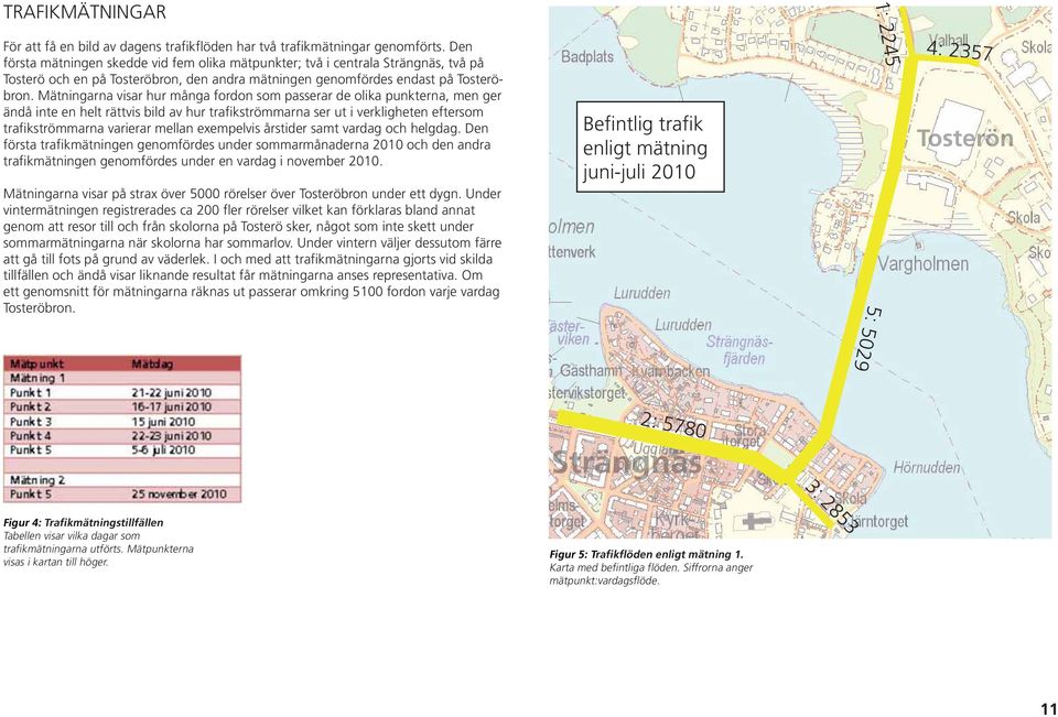 Mätningarna visar hur många fordon som passerar de olika punkterna, men ger ändå inte en helt rättvis bild av hur trafikströmmarna ser ut i verkligheten eftersom trafikströmmarna varierar mellan