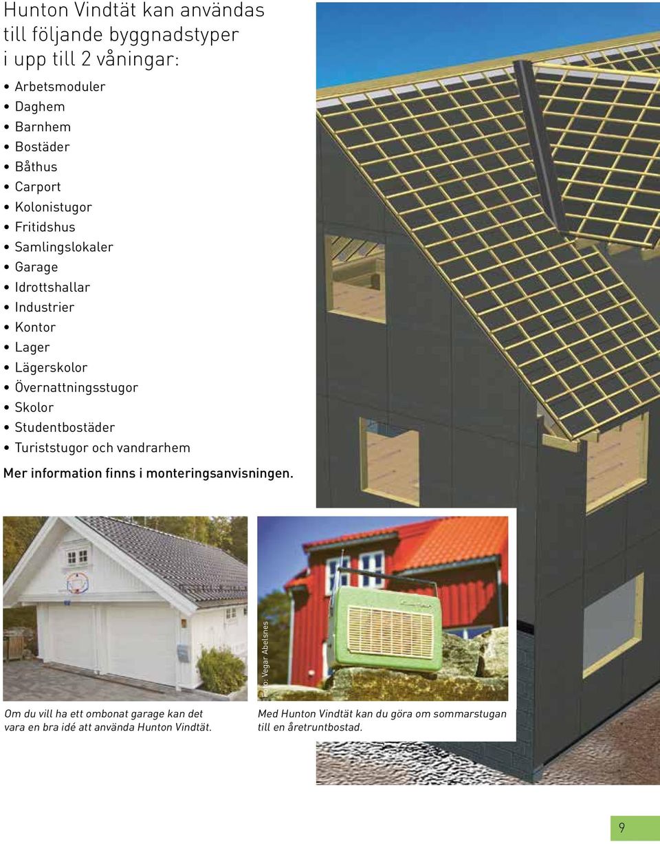 Studentbostäder Turiststugor och vandrarhem Mer information finns i monteringsanvisningen.