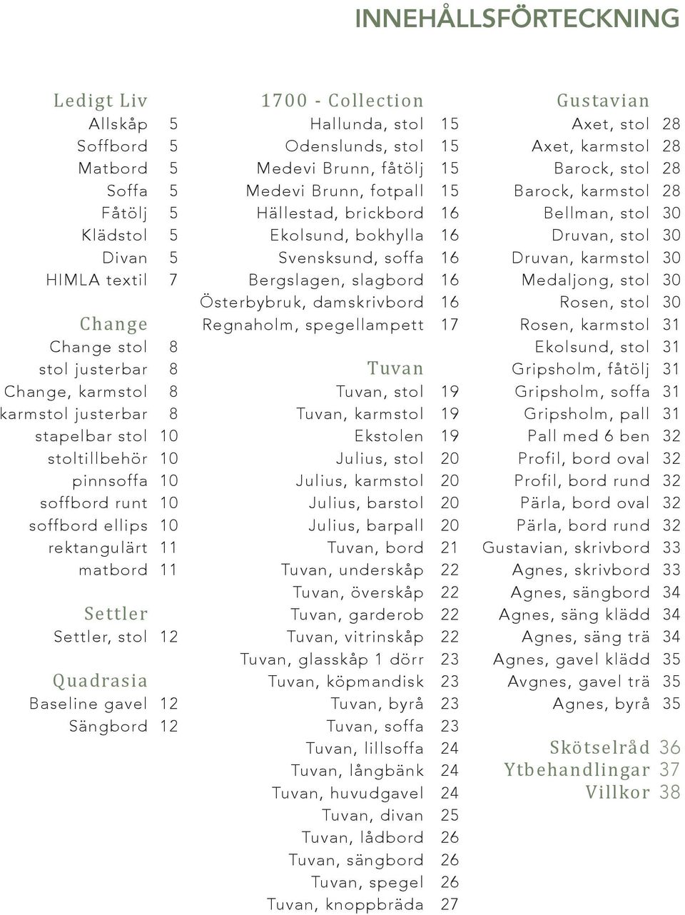 stol Odenslunds, stol Medevi Brunn, fåtölj Medevi Brunn, fotpall Hällestad, brickbord Ekolsund, bokhylla Svensksund, soffa Bergslagen, slagbord Österbybruk, damskrivbord Regnaholm, spegellampett