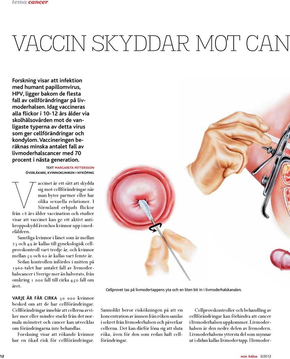 Vaccineringen beräknas minska antalet fall av livmoderhalscancer med 70 procent i nästa generation.