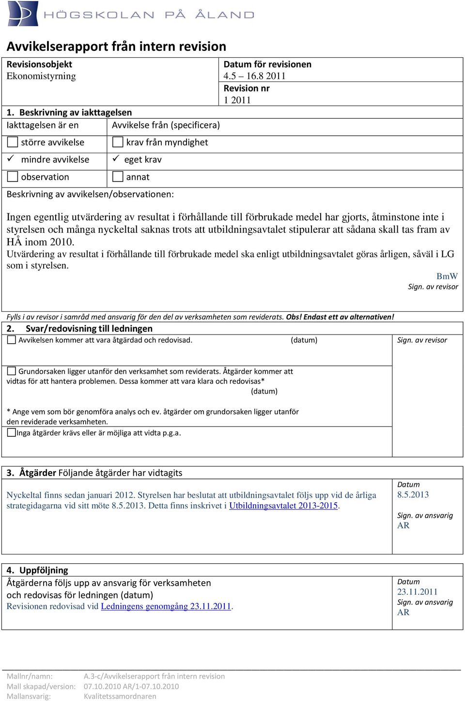 Datum för revisionen 4.5 16.