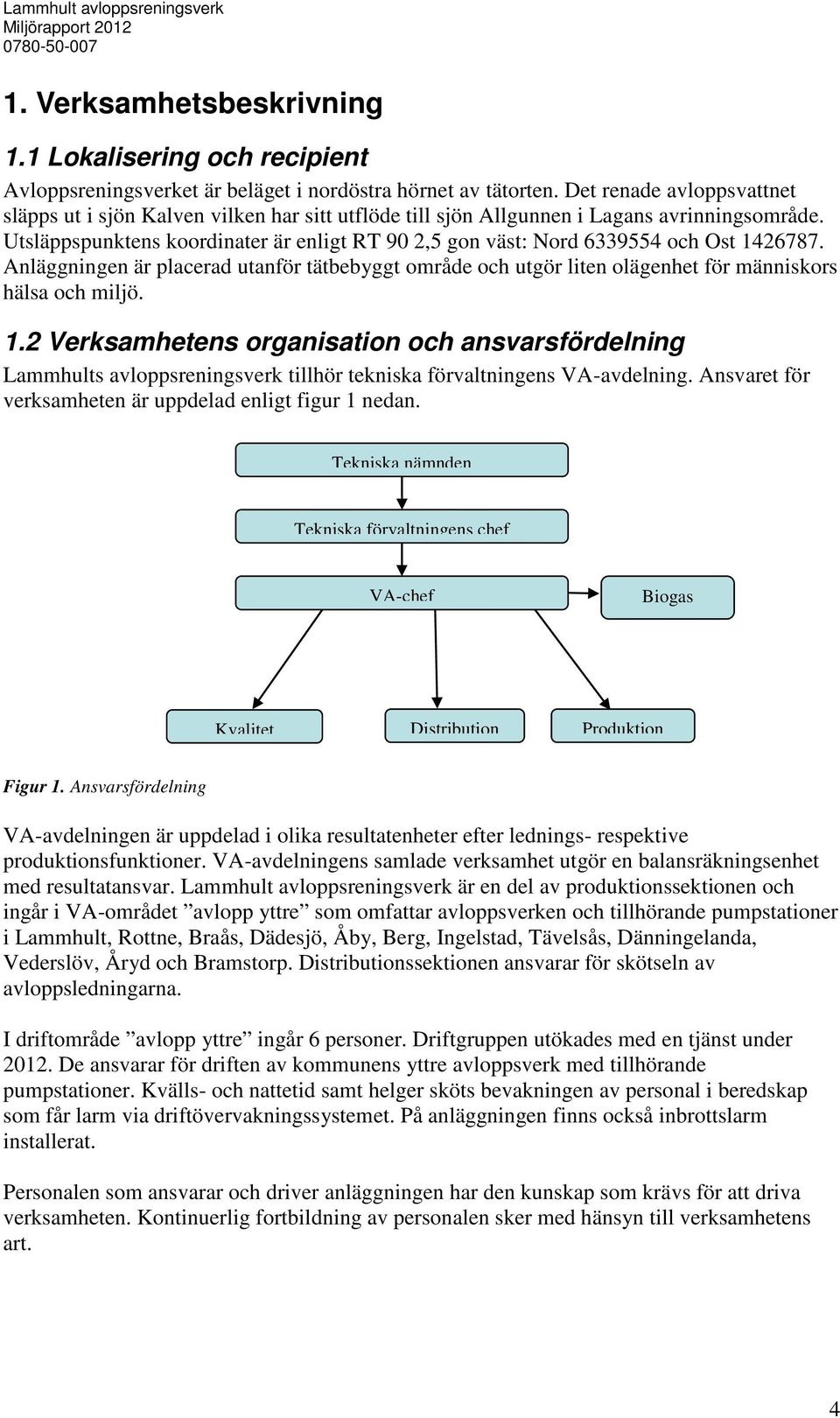 Utsläppspunktens koordinater är enligt RT 90 2,5 gon väst: Nord 6339554 och Ost 14