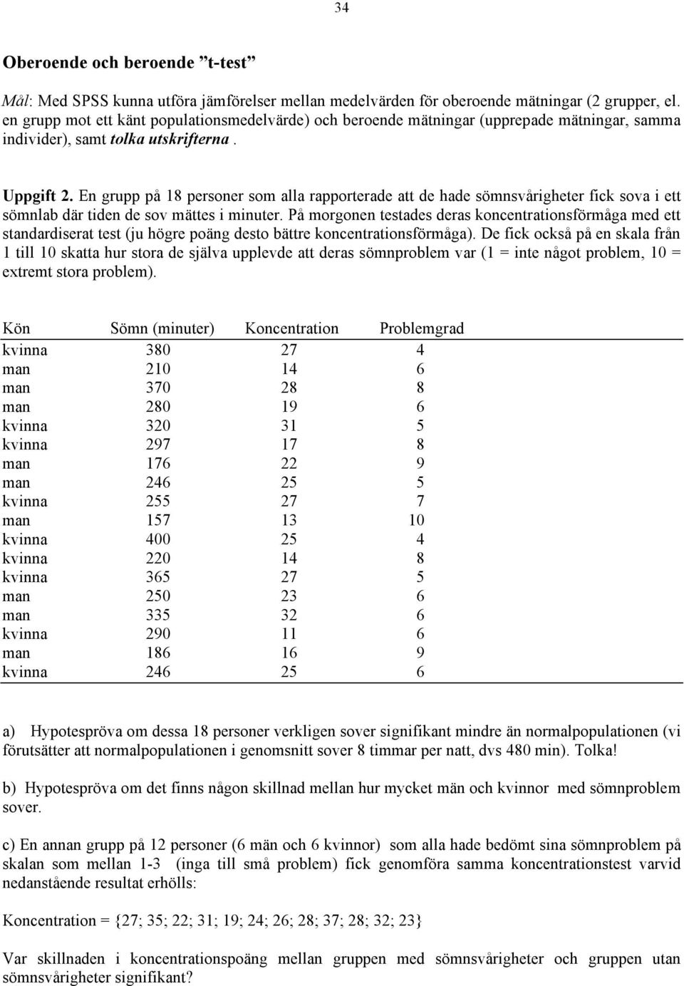 En grupp på 18 personer som alla rapporterade att de hade sömnsvårigheter fick sova i ett sömnlab där tiden de sov mättes i minuter.