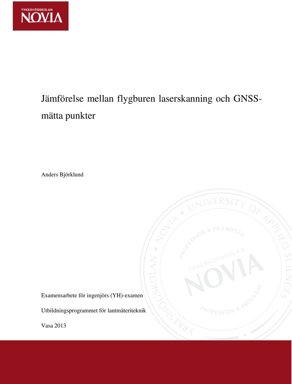 Examensarbete för ingenjörs (YH)-examen