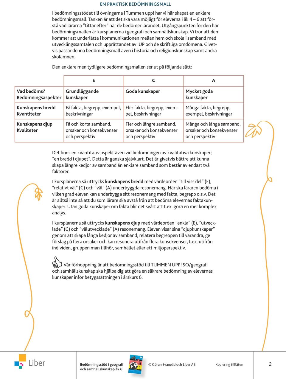 Utgångspunkten för den här bedömningsmallen är kursplanerna i geografi och samhällskunskap.