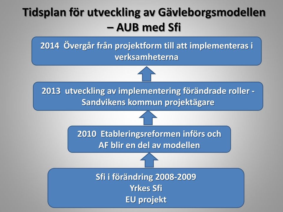 implementering förändrade roller - Sandvikens kommun projektägare 2010