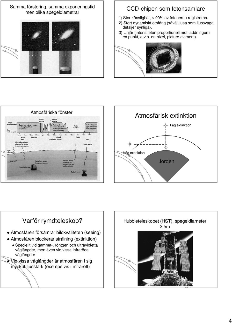 riska fö fönster risk extinktion Låg extinktion Hög extinktion Jorden Varfö Varför rymdteleskop?