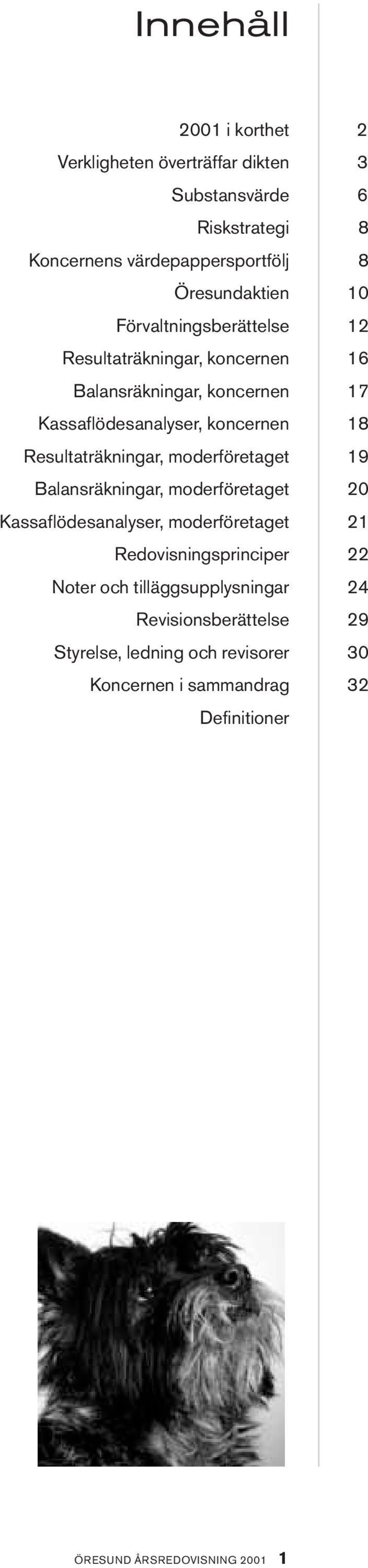 moderföretaget Balansräkningar, moderföretaget Kassaflödesanalyser, moderföretaget Redovisningsprinciper Noter och tilläggsupplysningar