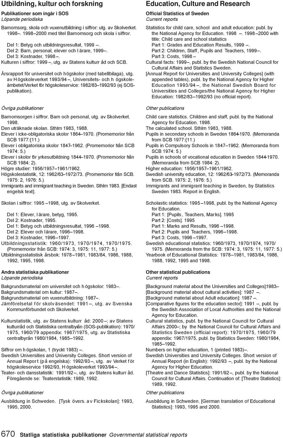 Årsrapport för universitet och högskolor (med tabellbilaga), utg. av H ögskoleverket 1993/94, Universitets- och h ögskoleämbetet/verket för högskoleservice: 1982/83 1992/93 (ej SOSpublikation).