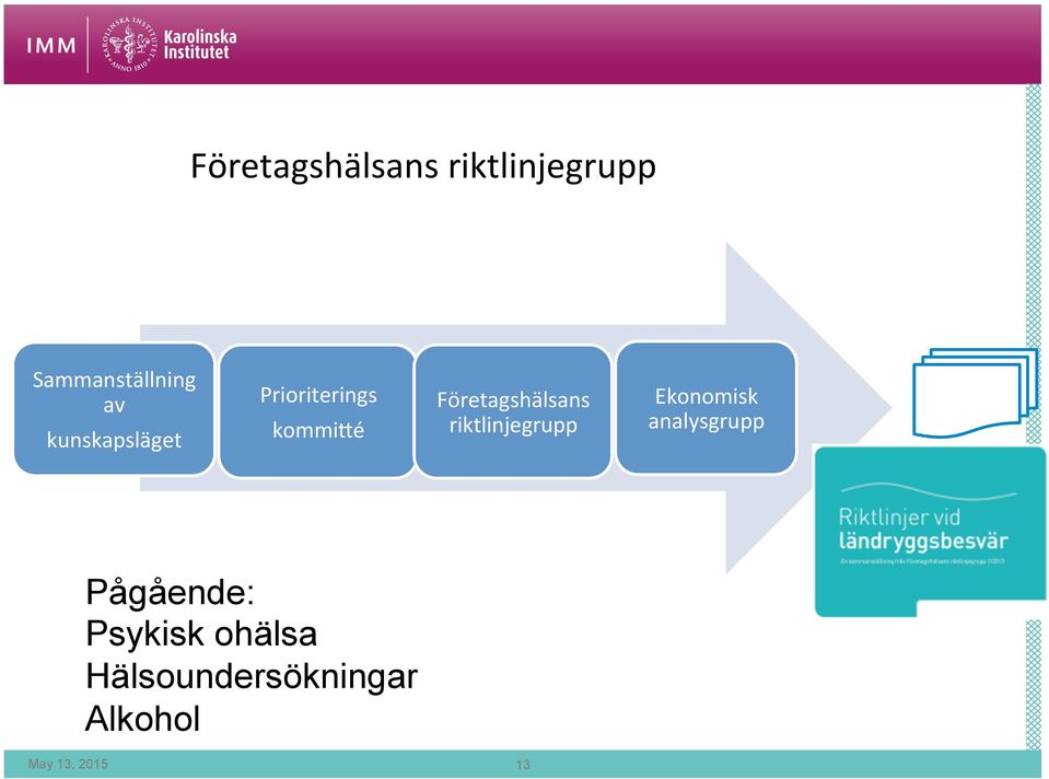 riktlinjegrupp Ekonomisk analysgrupp Pågående: