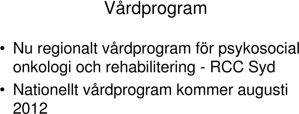 onkologi och rehabilitering - RCC