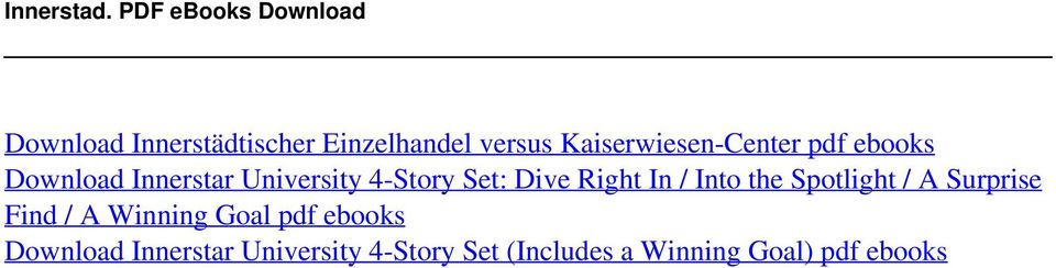 pdf ebooks Download Innerstar University 4-Story Set: Dive Right In / Into the