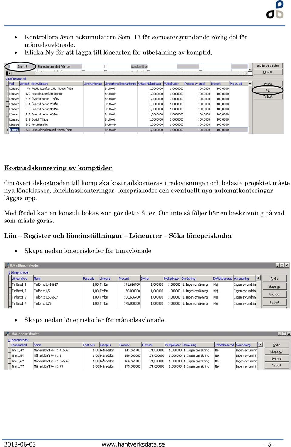 lönepriskoder och eventuellt nya automatkonteringar läggas upp. Med fördel kan en konsult bokas som gör detta åt er.