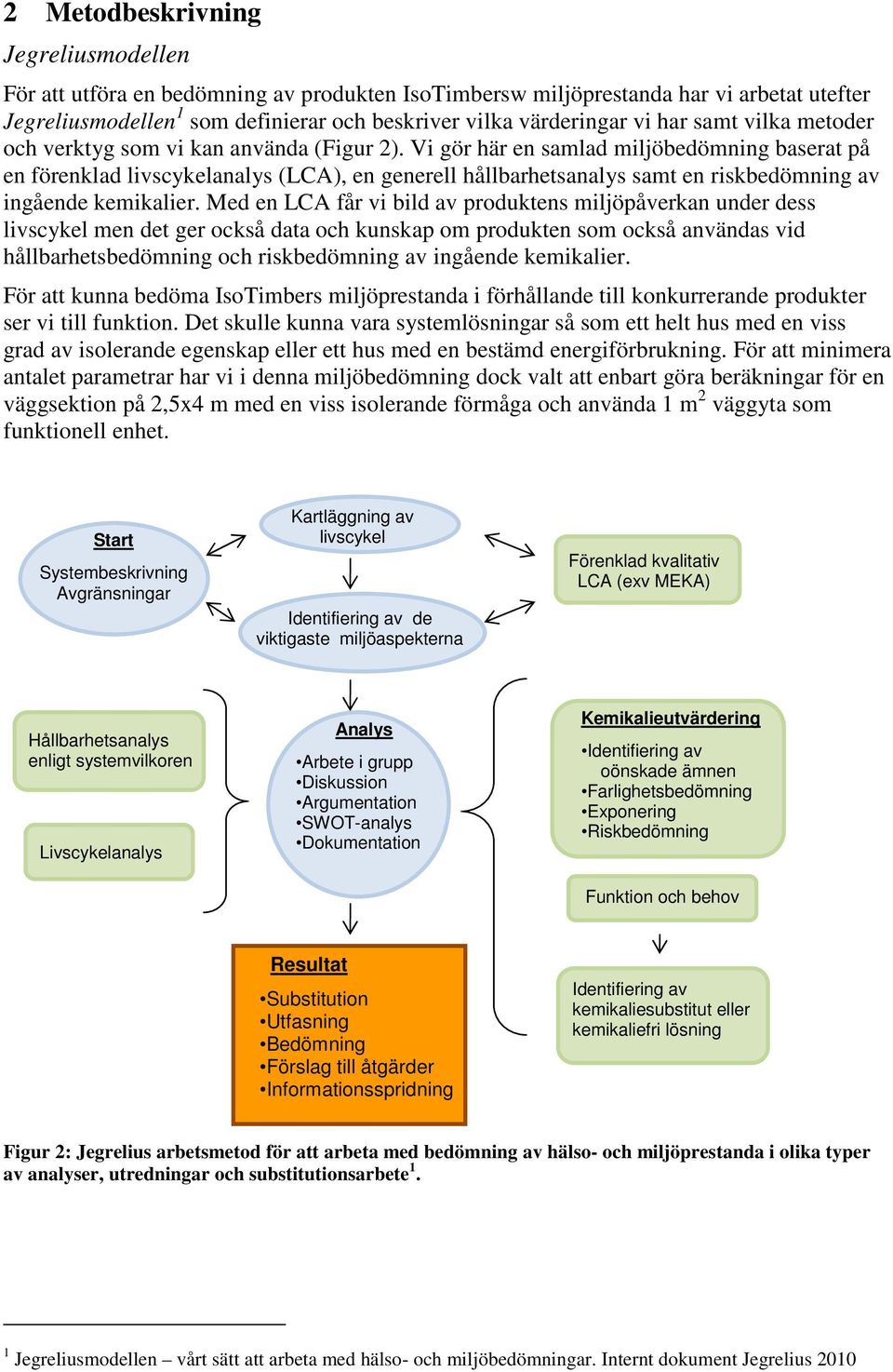 Vi gör här en samlad miljöbedömning baserat på en förenklad livscykelanalys (LCA), en generell hållbarhetsanalys samt en riskbedömning av ingående kemikalier.