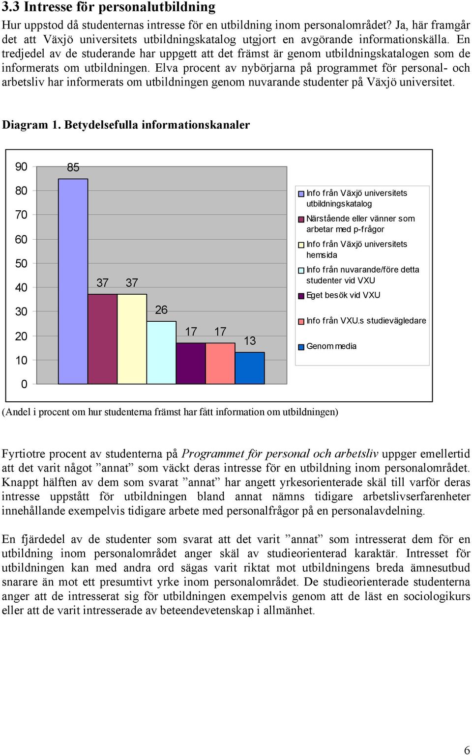 En tredjedel av de studerande har uppgett att det främst är genom utbildningskatalogen som de informerats om utbildningen.