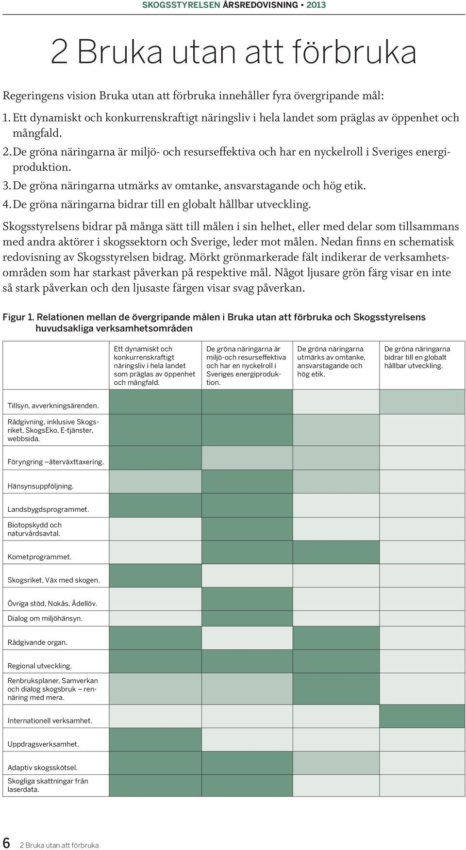 De gröna näringarna är miljö- och resurseffektiva och har en nyckelroll i Sveriges energiproduktion. 3. De gröna näringarna utmärks av omtanke, ansvarstagande och hög etik. 4.