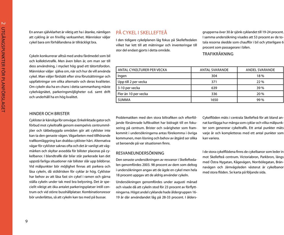 Människor väljer själva om, när och hur de vill använda cykel. Man väljer färdsätt efter sina förutsättningar och uppfattningar om olika alternativ och deras kvaliteter.